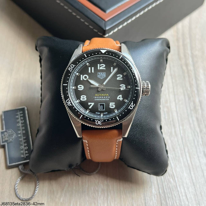 TAG HEUER AUTAVIA COURO 42MM SUPER CLONE