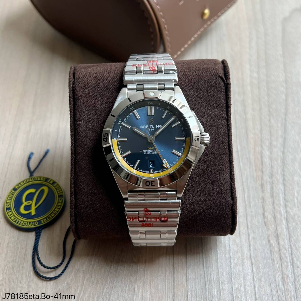 BREITLING CHRONOMAT PRATA AZUL 41MM SUPER CLONE