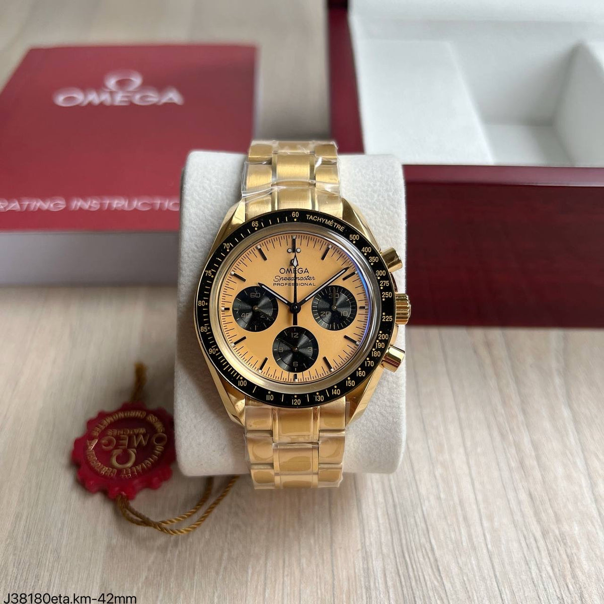 OMEGA SPEEDMASTER MOONWATCH GOLD 42MM SUPER CLONE