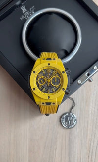HUBLOT BIG BANG UNICO MAGIC CERÂMICA AMARELO 44MM SUPER CLONE