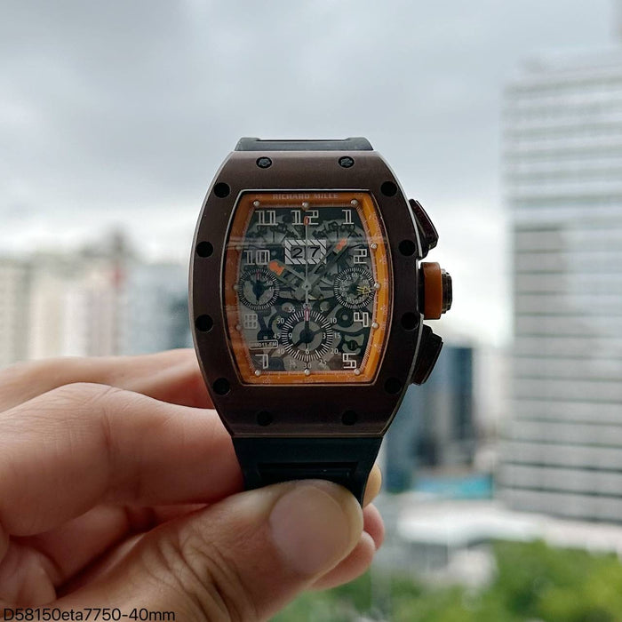 RICHARD MILLE RM 011 FM MARROM 40MM SUPER CLONE