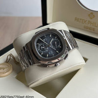 PATEK PHILIPPE NAUTILUS TRAVEL TIME 40MM PRATA  5990/1A-001 SUPER CLONE