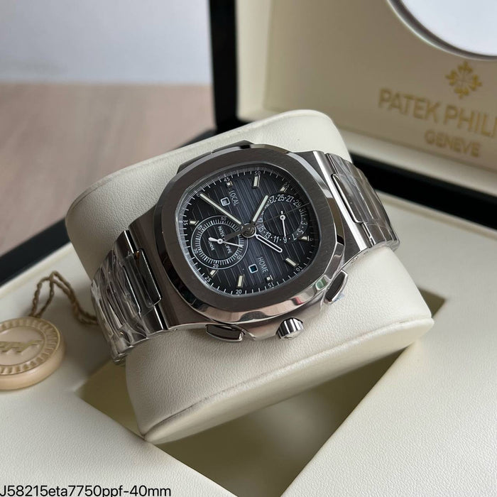 PATEK PHILIPPE NAUTILUS TRAVEL TIME 40MM PRATA  5990/1A-001 SUPER CLONE