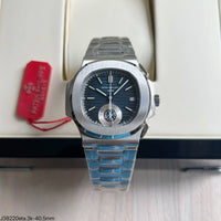 PATEK PHILIPPE NAUTILUS 40MM PRATA AZUL 5980 SUPER CLONE