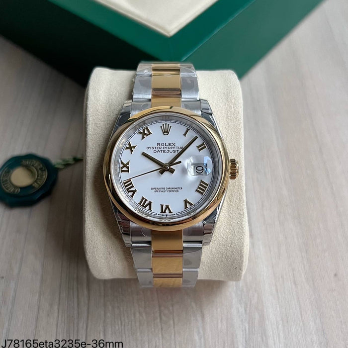 ROLEX DATEJUST 36MM PRATA DOURADO 116201 SUPER CLONE