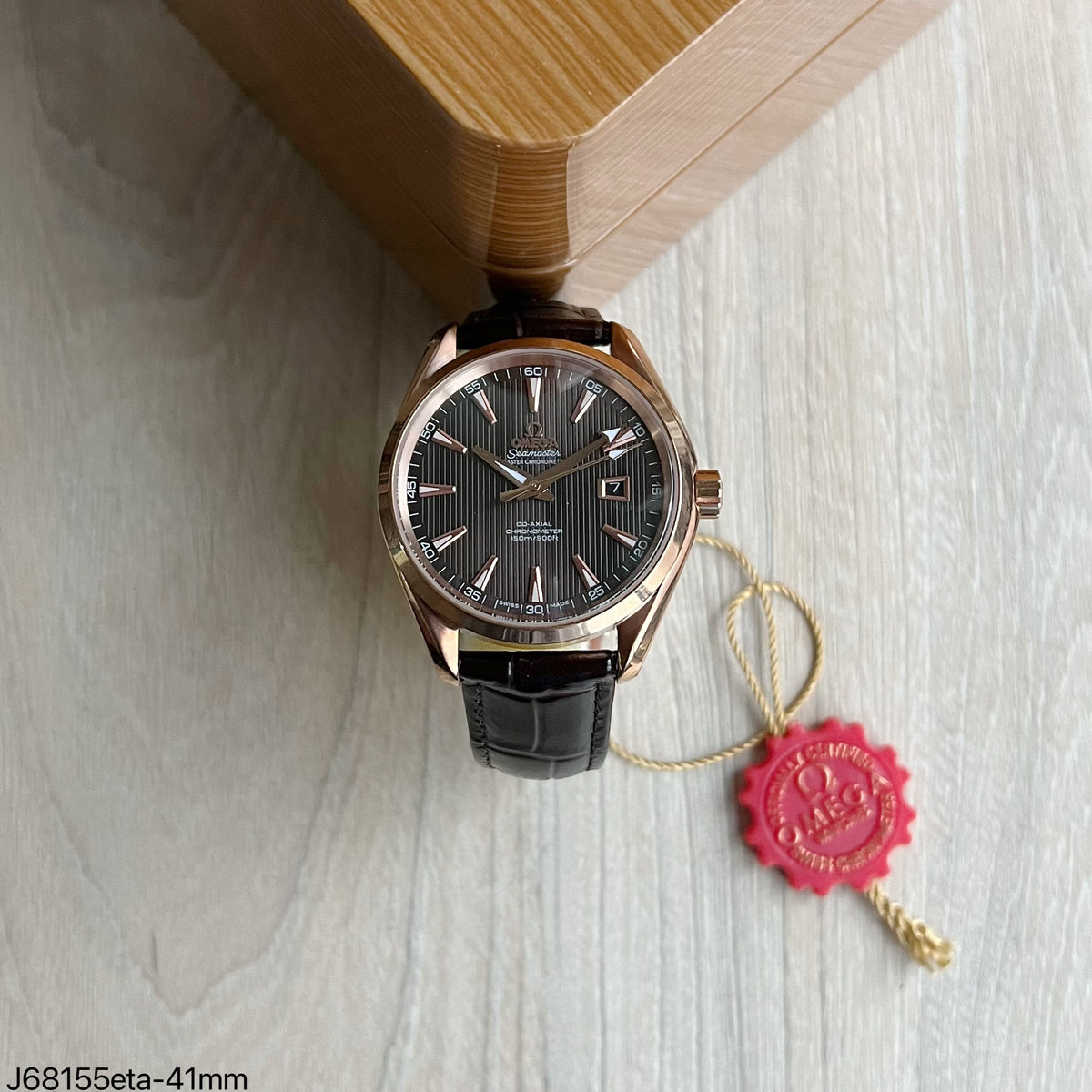 OMEGA SEAMASTER ROSE COURO AQUA TERRA 41MM SUPER CLONE