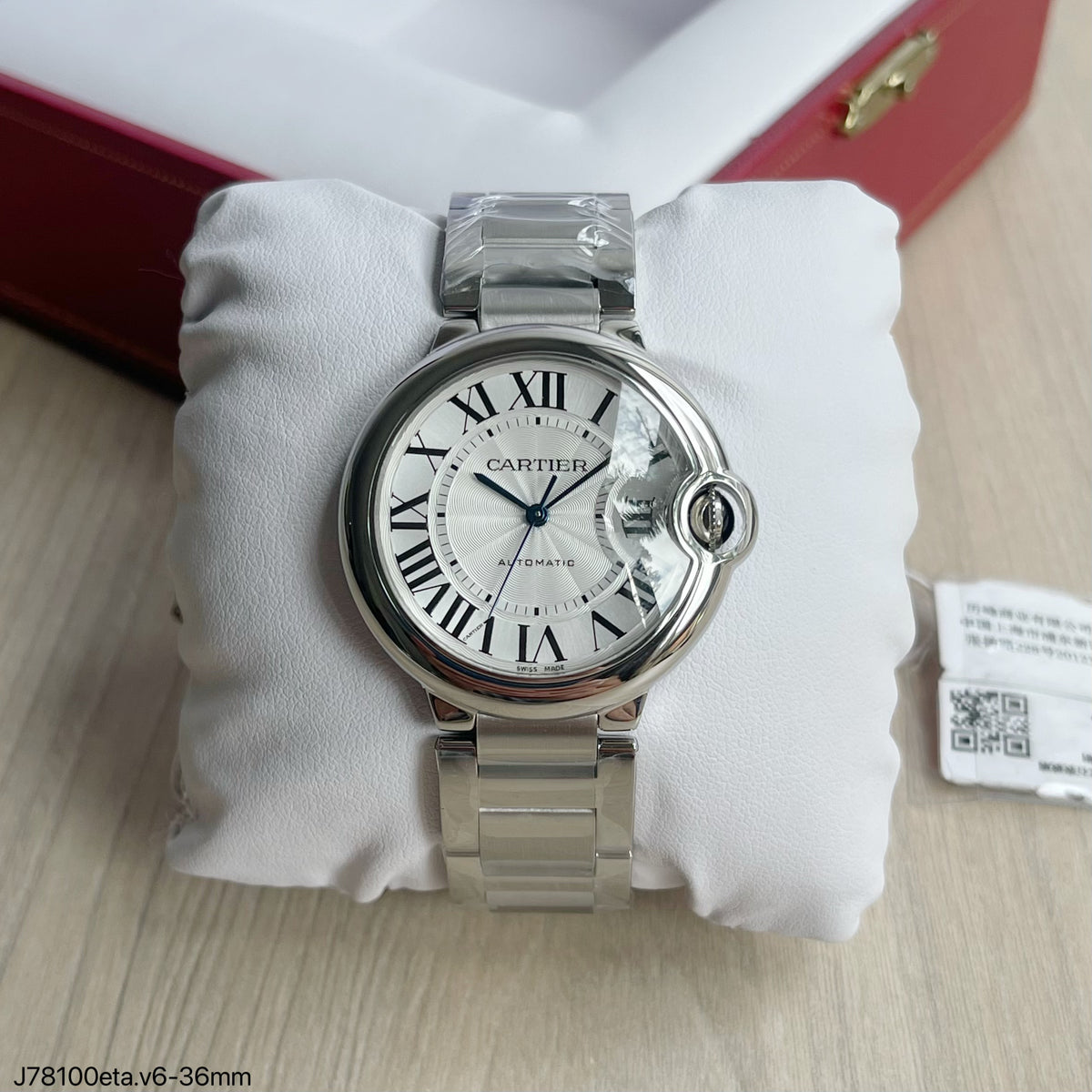 CARTIER BALLON BLEU PRATA 36M AUTOMATICO SUPER CLONE