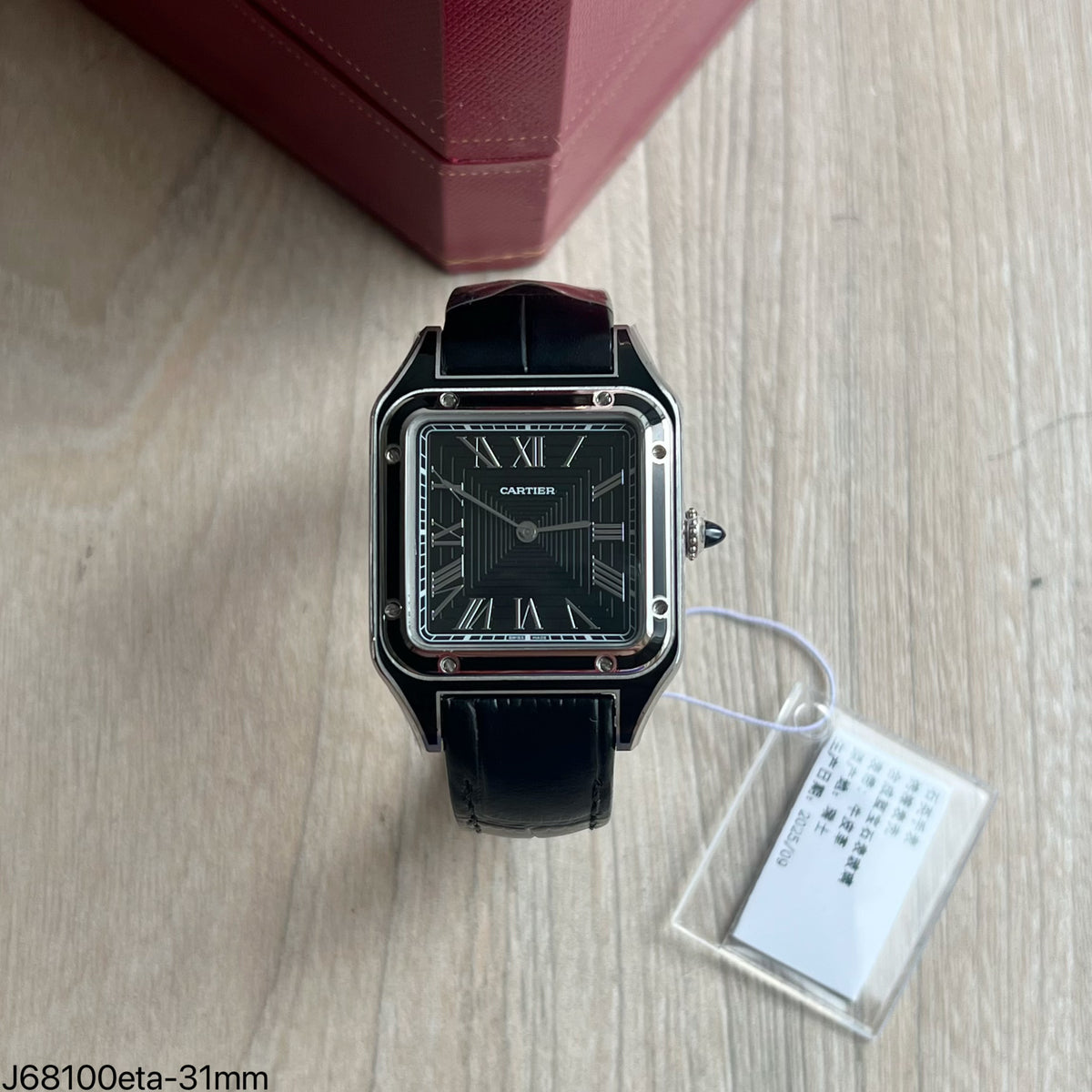 CARTIER SANTOS DUMONT PRETO 31MM SUPER CLONE