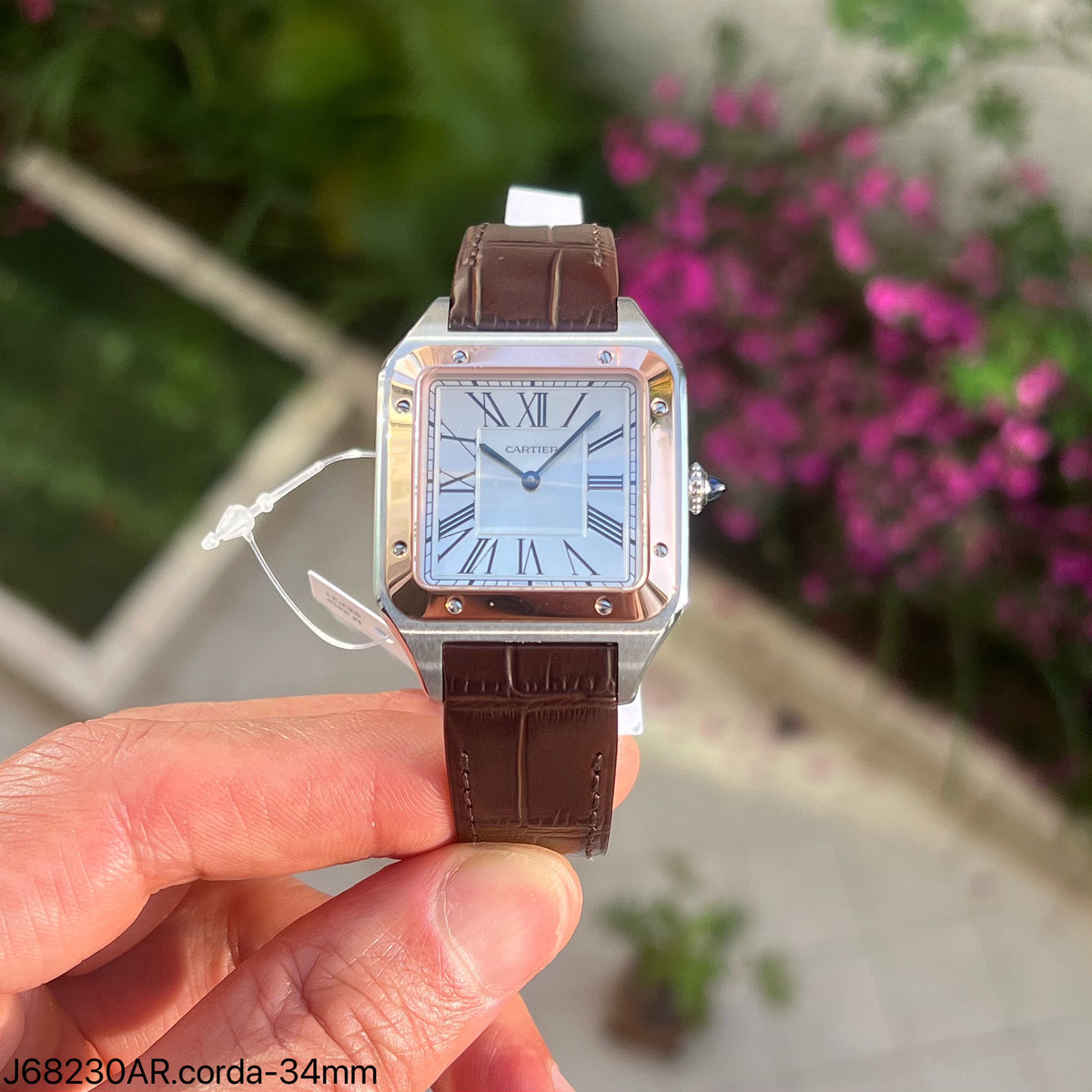 CARTIER SANTOS DUMONT PRATA ROSE 34MM SUPER CLONE