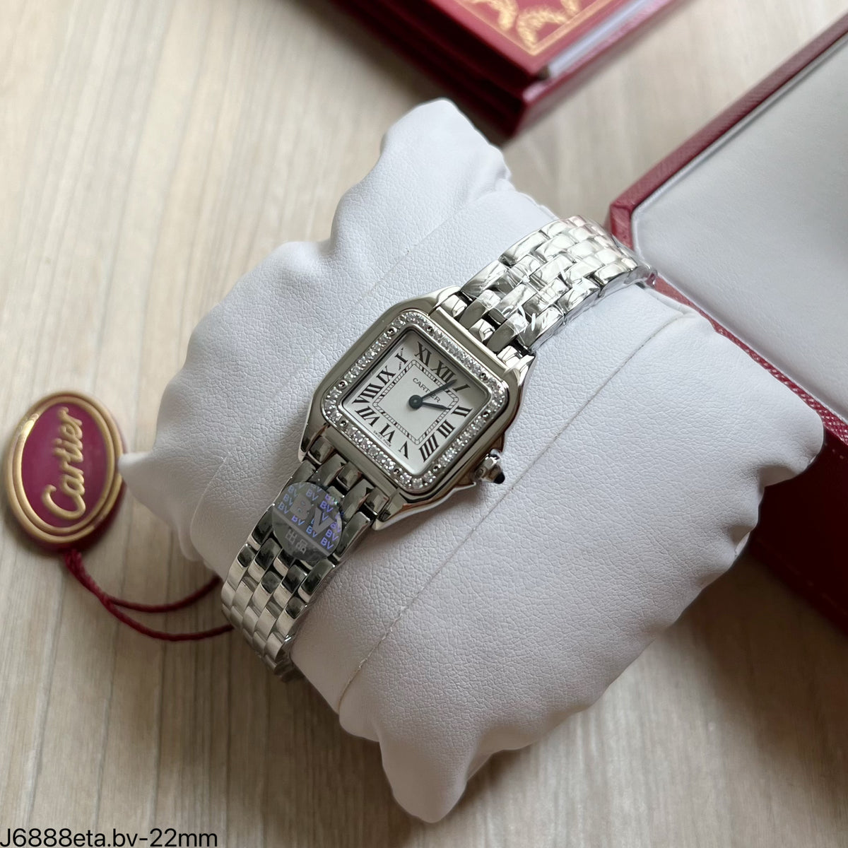 CARTIER PANTHERE PRATA BRILHANTES 22MM SUPER CLONE
