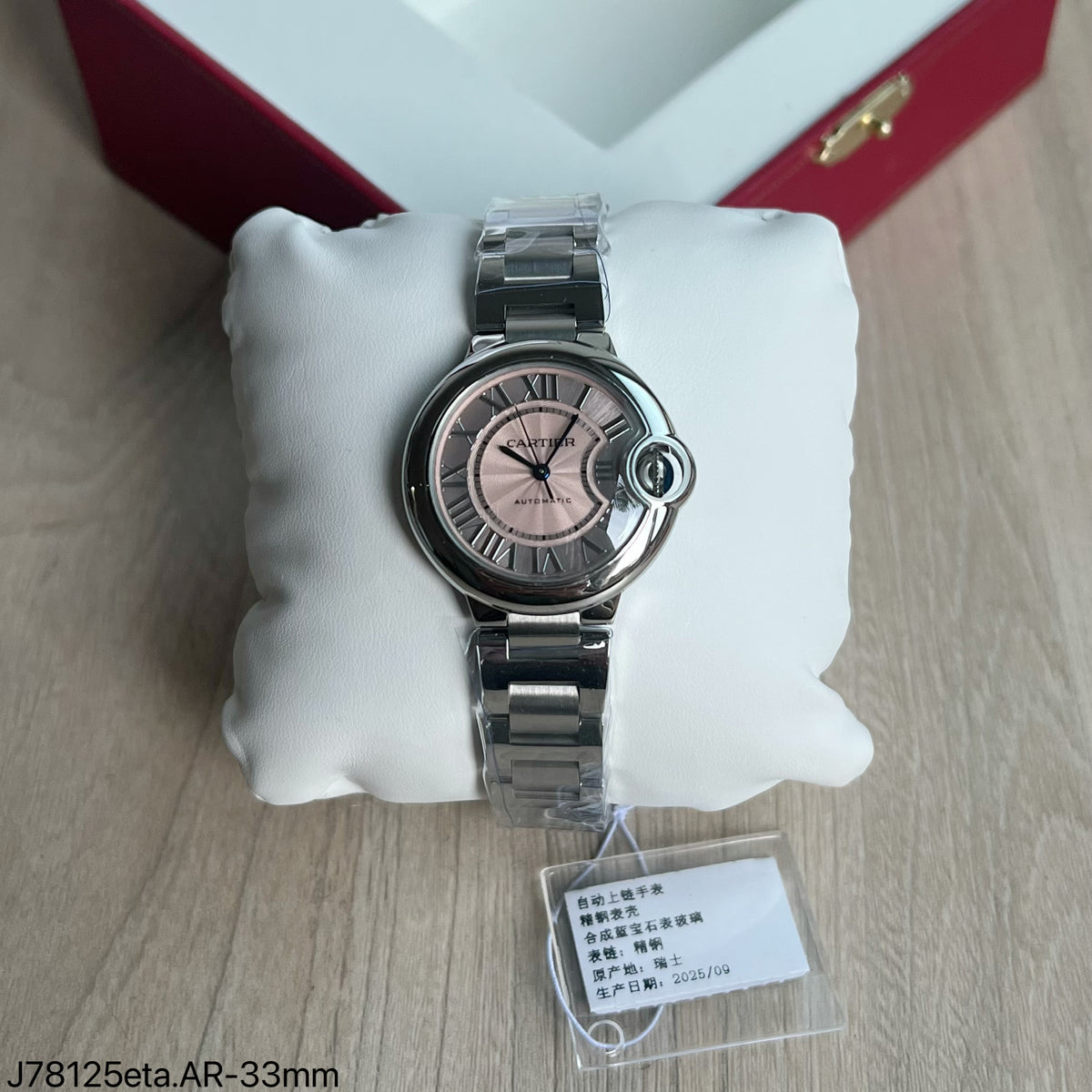 CARTIER BALLON BLEU ROSA 33M AUTOMATICO SUPER CLONE
