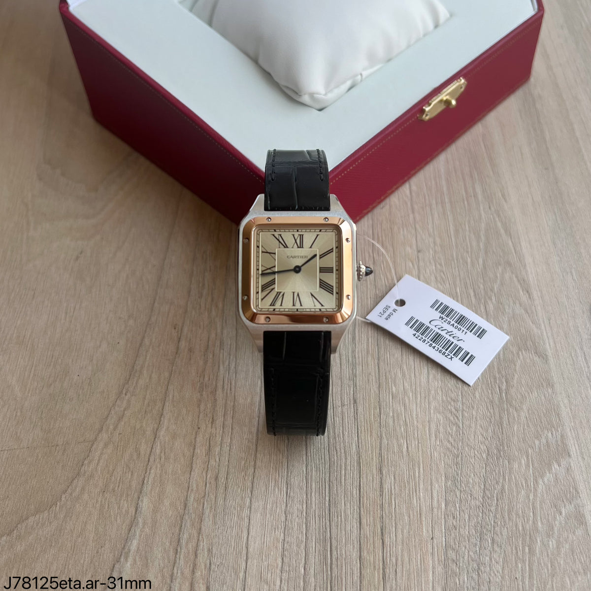 CARTIER SANTOS DUMONT PRATA ROSE 34MM SUPER CLONE