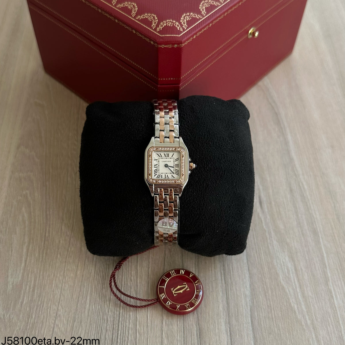 CARTIER PANTHERE PRATA ROSE BRILHANTES 22MM SUPER CLONE