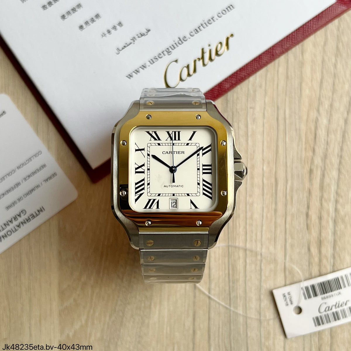 CARTIER SANTOS PRATA DOURADO 40MM SUPER CLONE