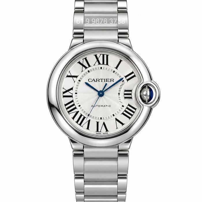 CARTIER BALLON BLEU PRATA 36M AUTOMATICO SUPER CLONE