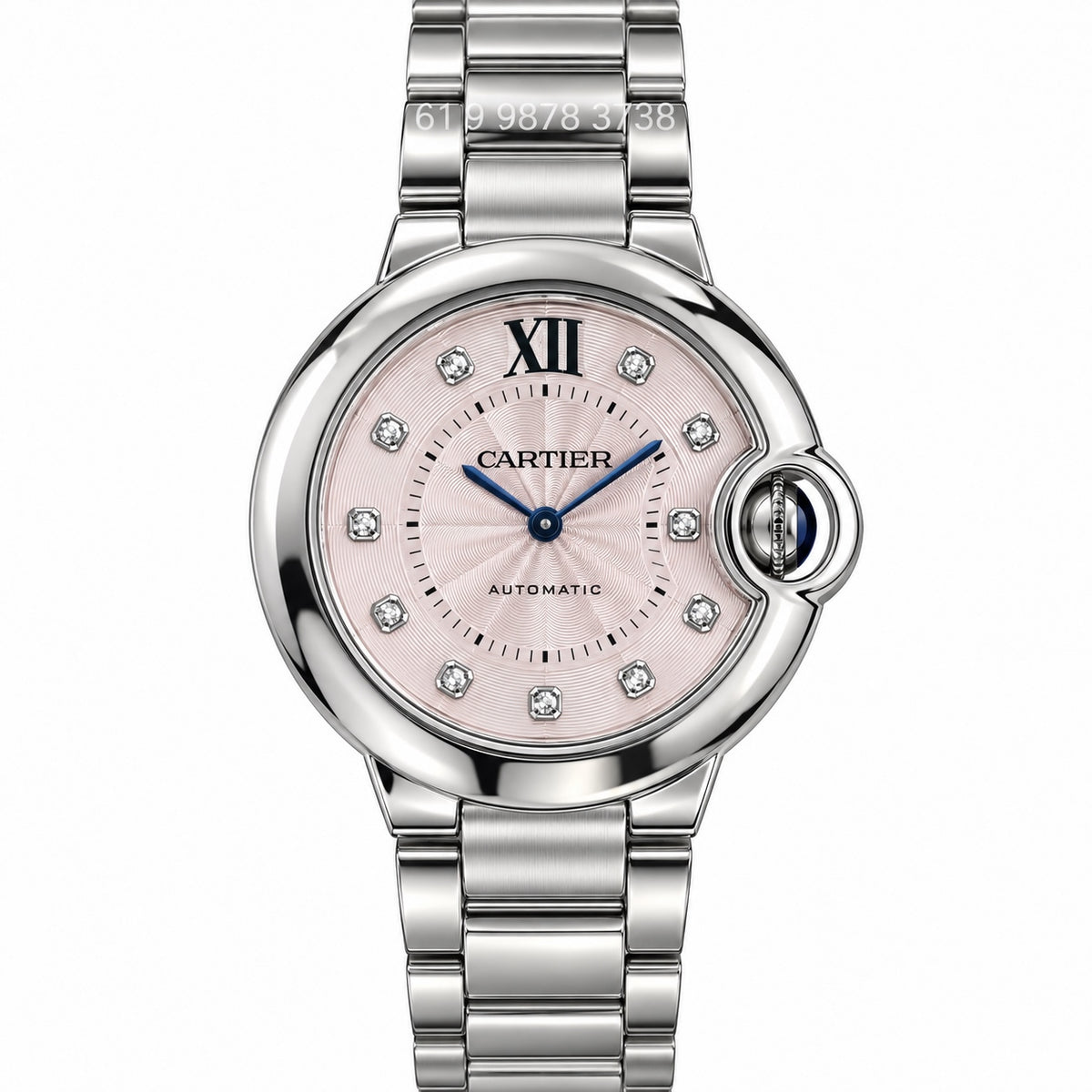 CARTIER BALLON BLEU ROSA BRILHANTES 33M AUTOMATICO SUPER CLONE