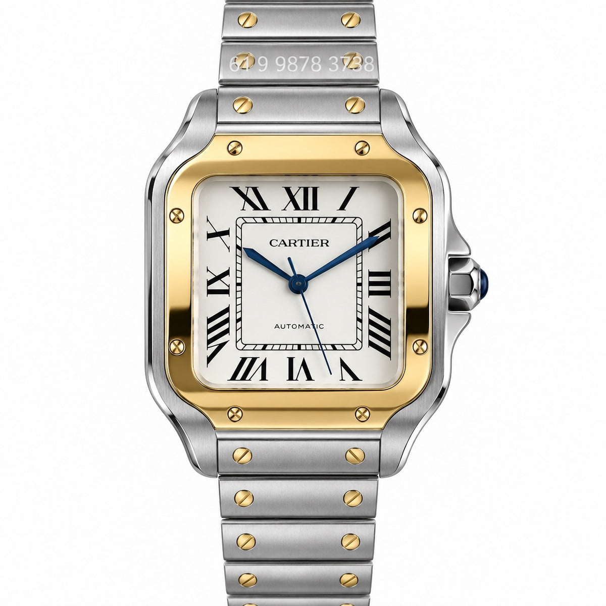 CARTIER SANTOS PRATA DOURADO 35MM SUPER CLONE