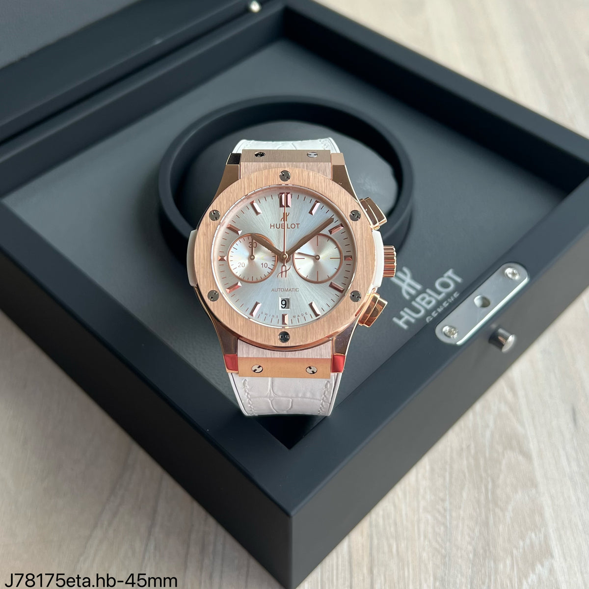 HUBLOT CLASSIC FUSION 45MM ROSE BRANCO SUPER CLONE