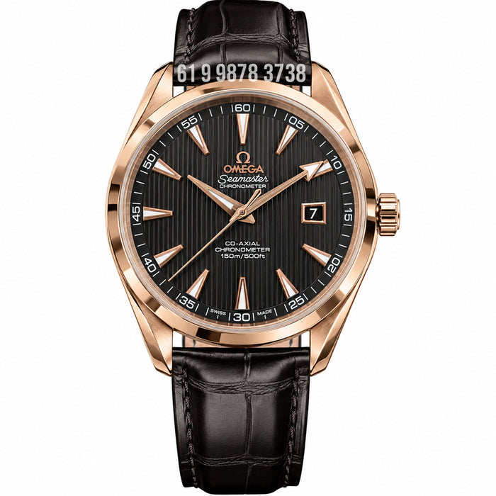 OMEGA SEAMASTER ROSE COURO AQUA TERRA 41MM SUPER CLONE