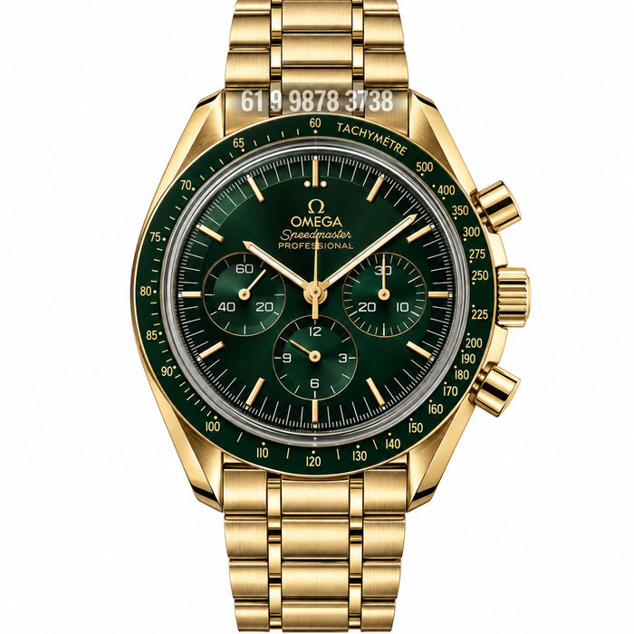OMEGA SPEEDMASTER DOURADO VERDE 42MM SUPER CLONE