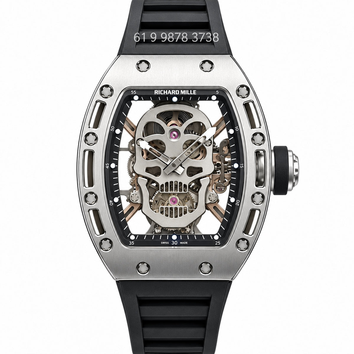 RICHARD MILLE RM 052 SKULL PRATA SUPER CLONE