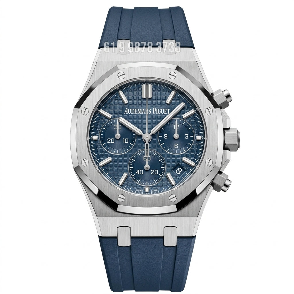AUDEMARS PIGUET ROYAL OAK PRATA AZUL SUPER CLONE