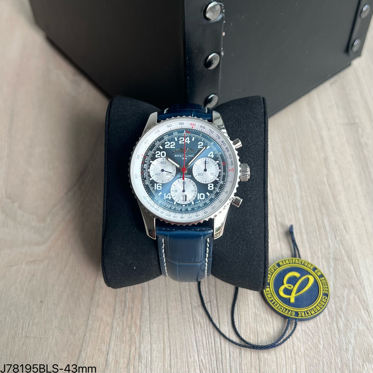 BREITLING NAVITIMER PRATA AZUL 43MM SUPER CLONE