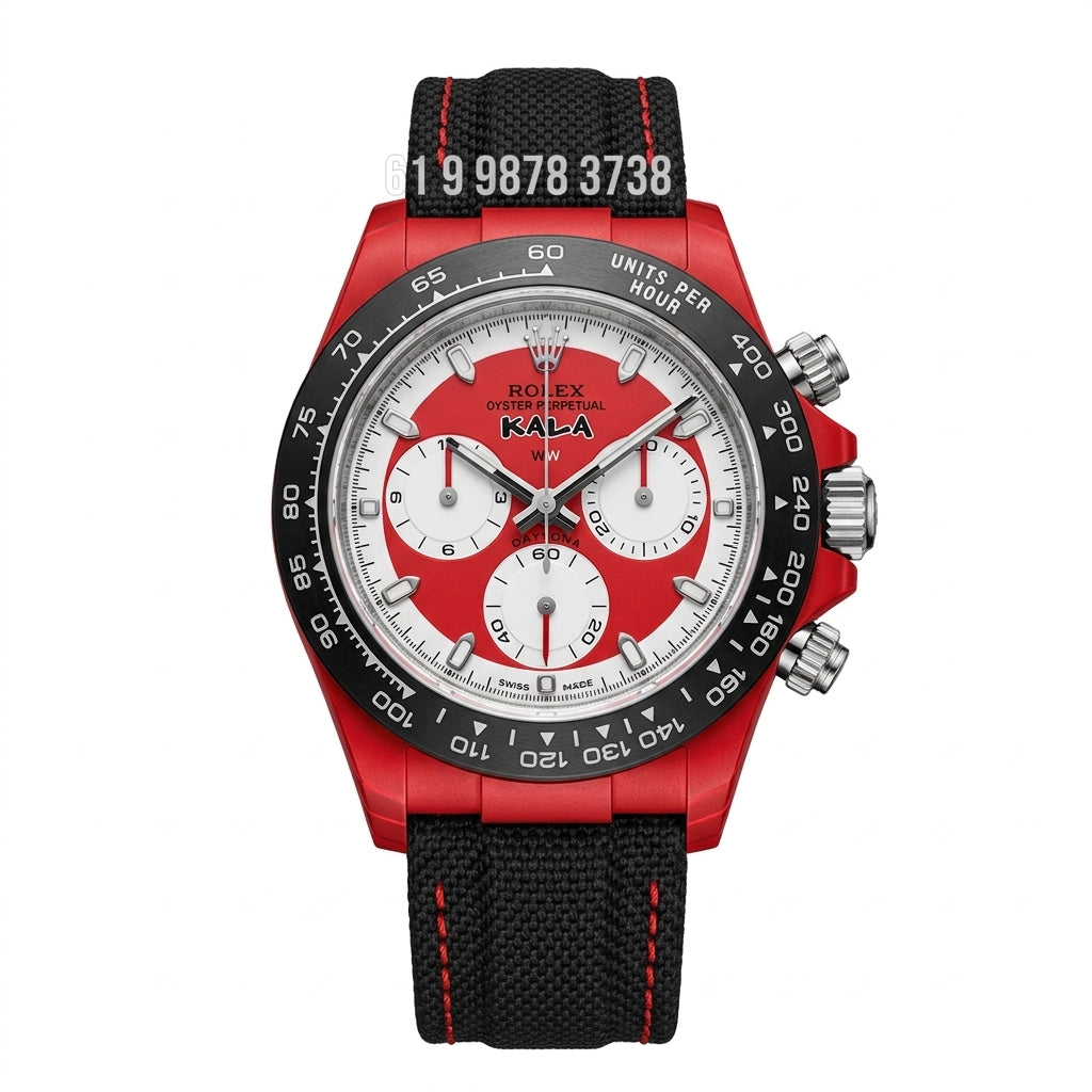 ROLEX DAYTONA  DIW CARBONO 40MM VERMELHO SUPER CLONE