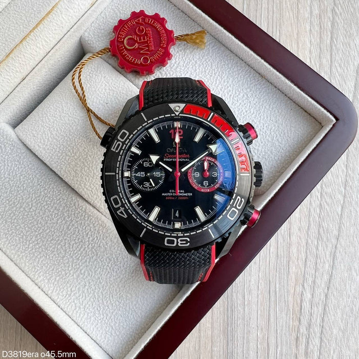 OMEGA SEAMASTER BLACK RED ETA D3819 SUPER CLONE