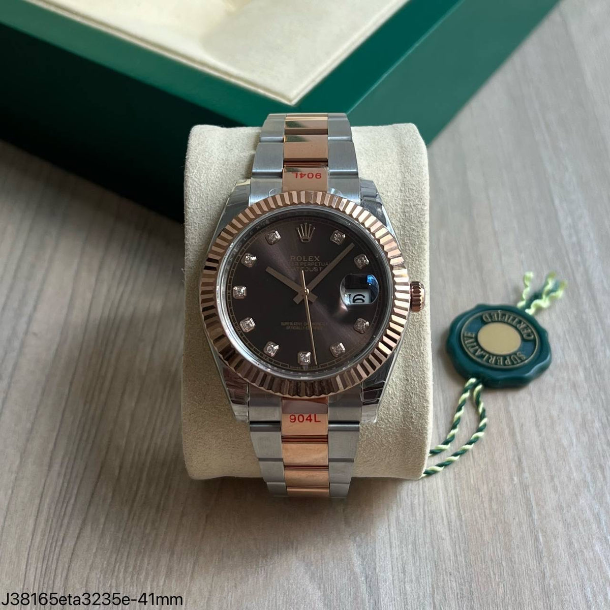ROLEX DATEJUST ETA 3235 MISTO ROSÊ FEMININO PEDRAS J38165 SUPER CLONE