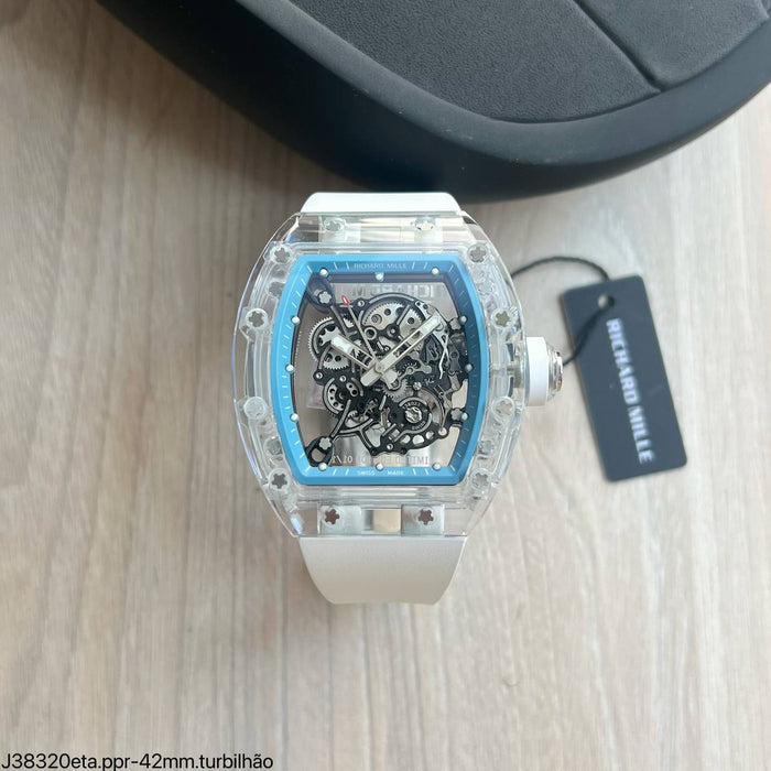 RICHARD MILLE 055 WHITE TURBILHÃO ETA J38320 SUPER CLONE