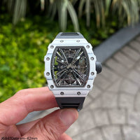 RICHARD MILLE 12-01 Branco TURBILHÃO ETA J68410 SUPER CLONE