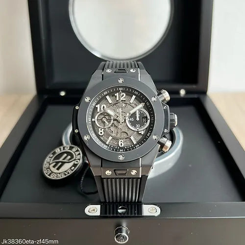 HUBLOT BIG BANG UNICO Preto ETA JK38360 SUPER CLONE