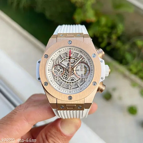 HUBLOT BIG BANG UNICO WHITE Rose ETA JK78220 SUPER CLONE