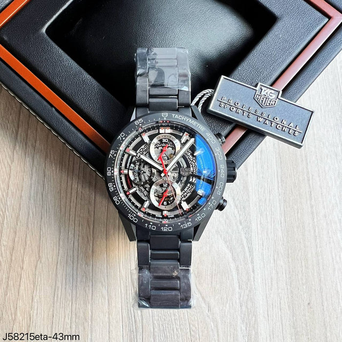 TAG HEUER CARRERA 01 BLACK ETA SUPER CLONE