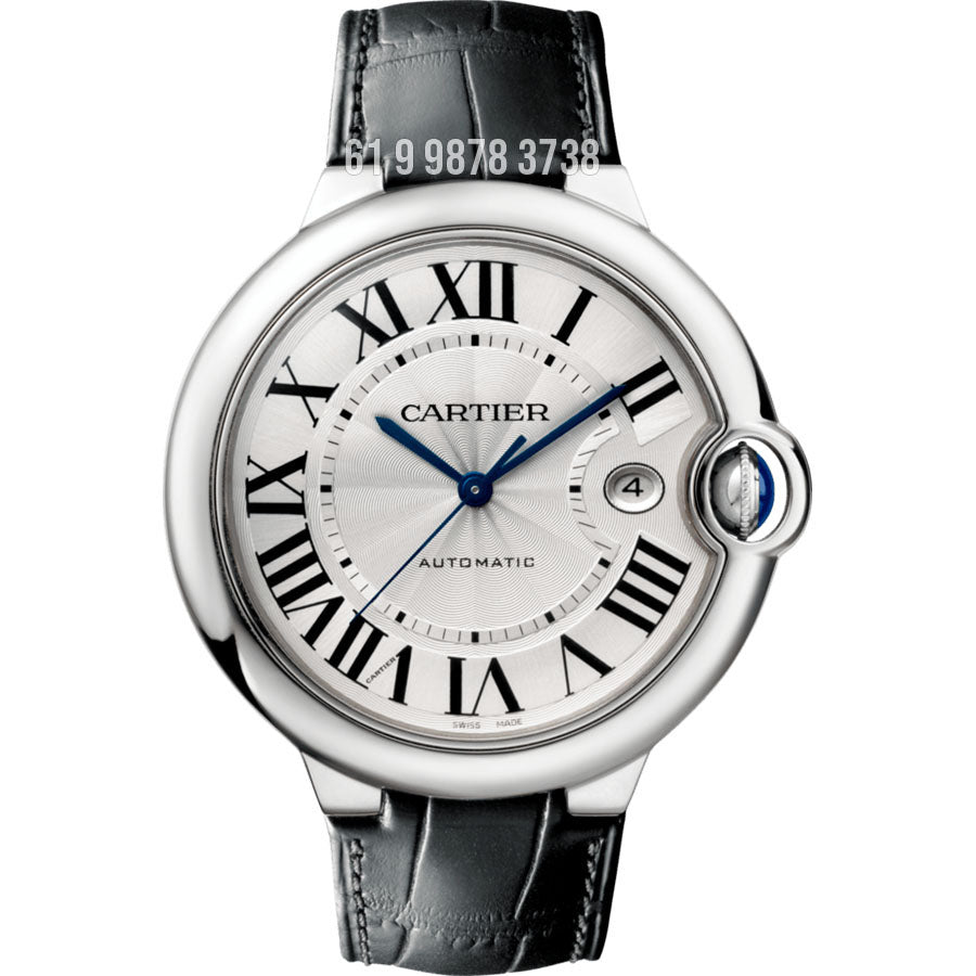 CARTIER BALLON BLEU PRATA PRETO 42MM W6920042 SUPER CLONE