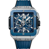 HUBLOT SQUARE BANG UNICO PRATA 42MM SUPER CLONE