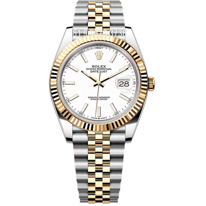 ROLEX DATEJUST 41MM PRATA DOURADO 126231 SUPER CLONE