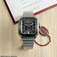 CARTIER SANTOS PRATA AZUL 40MM SUPER CLONE