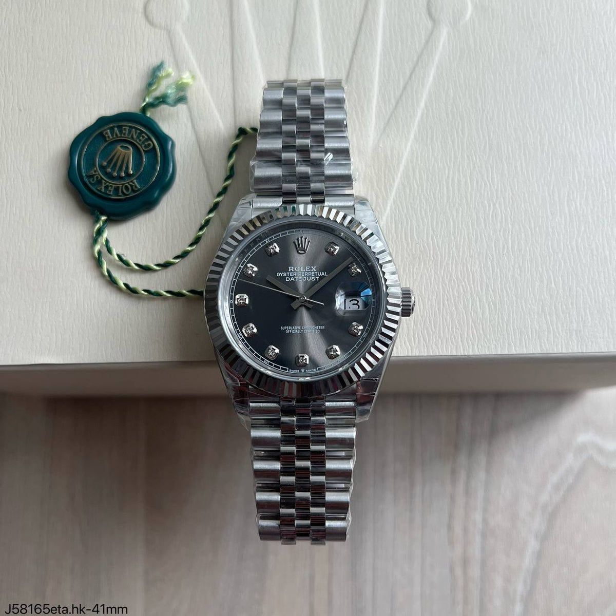 ROLEX DATEJUST 41MM CINZA BRILHANTES JUBILEU 126234 SUPER CLONE