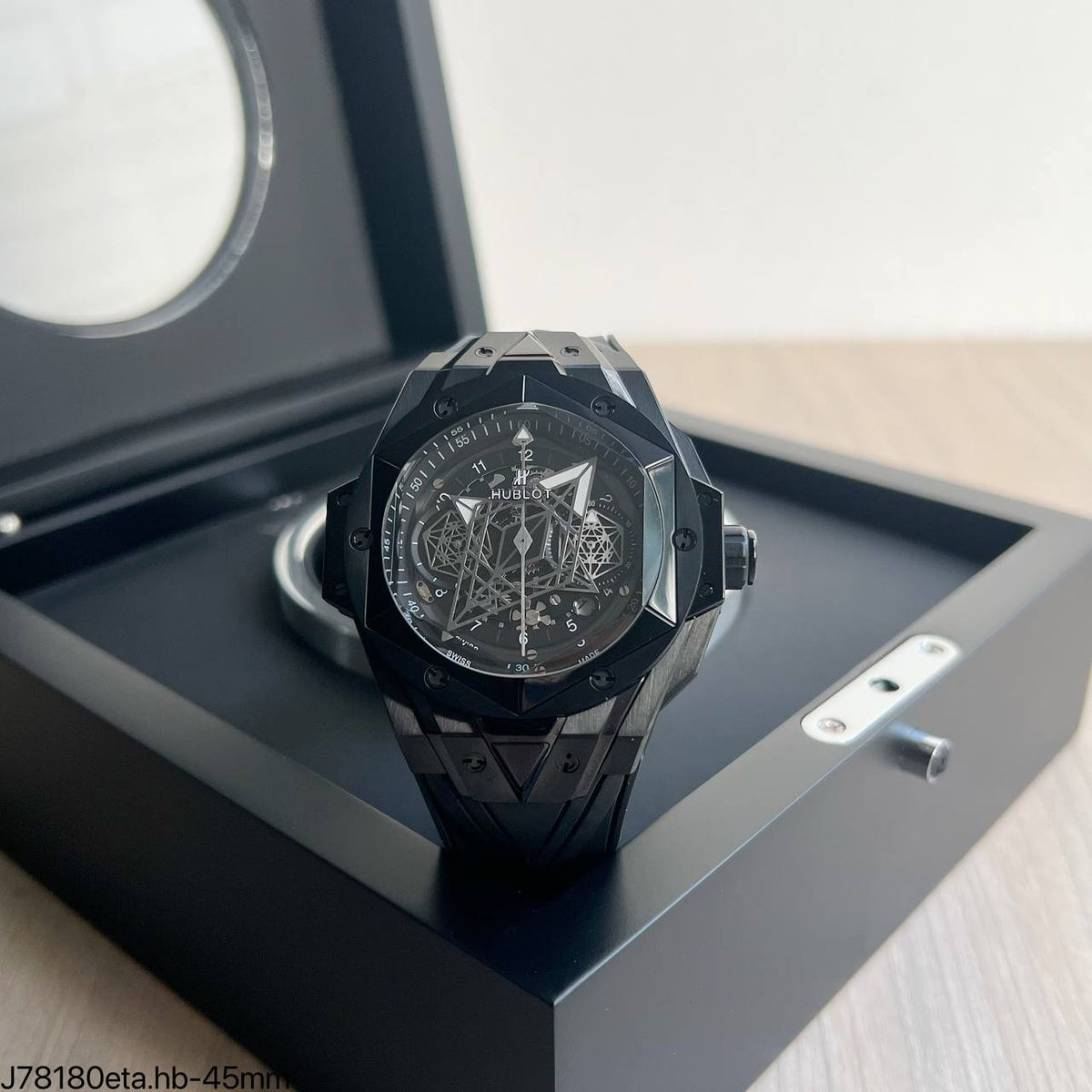 HUBLOT BIG BANG SANG BLUE II CERÂMICA PRETO 45MM SUPER CLONE