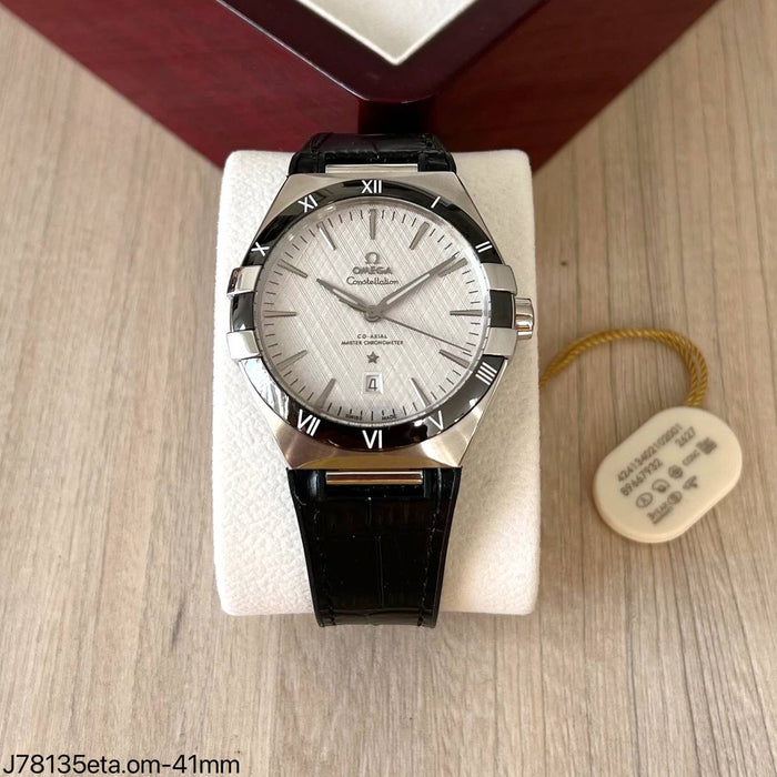 OMEGA CONSTELLATION 41MM PRATA COURO SUPER CLONE