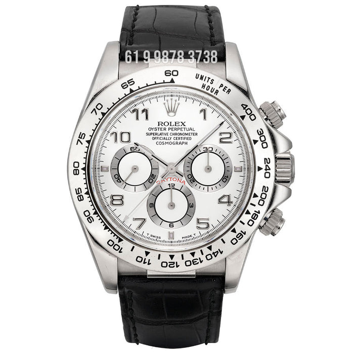 ROLEX DAYTONA PRATA BRANCO COURO 40MM SUPER CLONE