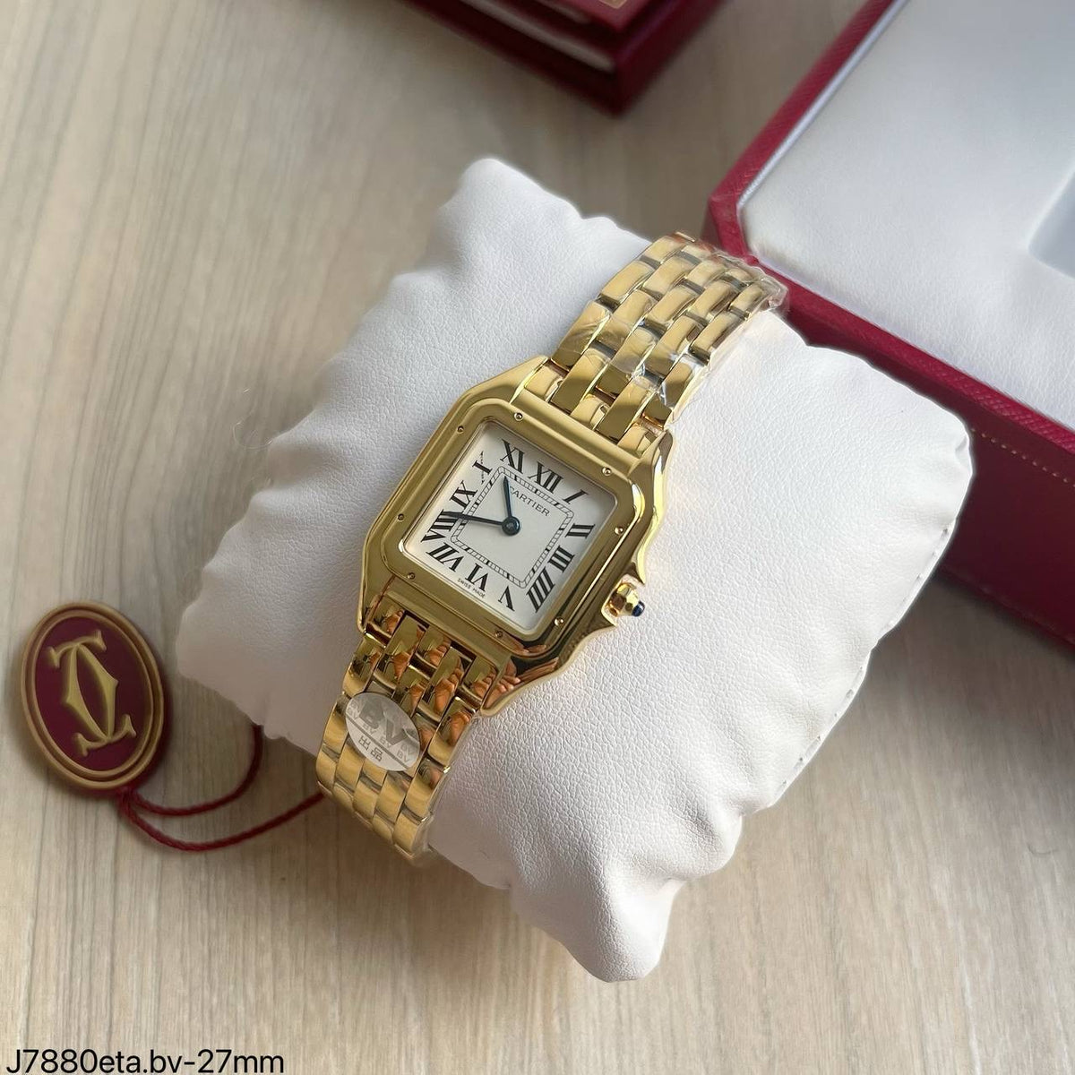 CARTIER PANTHERE DOURADO BRANCO 27MM SUPER CLONE