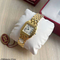 CARTIER PANTHERE DOURADO BRANCO 27MM SUPER CLONE