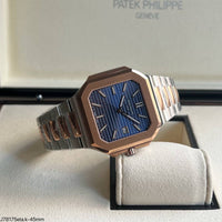 PATEK PHILIPPE CUBITUS 45MM PRATA ROSE AZUL SUPER CLONE