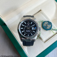 ROLEX SKY-DWELLER PRATA OYSTER FLEX SUPER CLONE