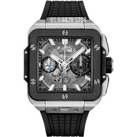 HUBLOT SQUARE BANG UNICO PRATA 42MM SUPER CLONE
