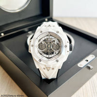HUBLOT SANG BLEU WHITE CERÂMICA ETA J68280 SUPER CLONE