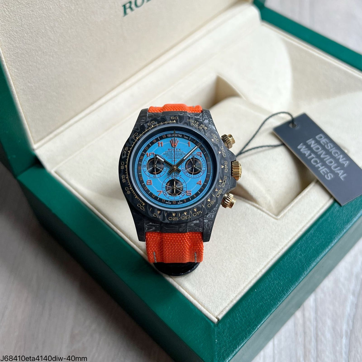 ROLEX DAYTONA  DIW CARBONO 40MM AZUL SUPER CLONE